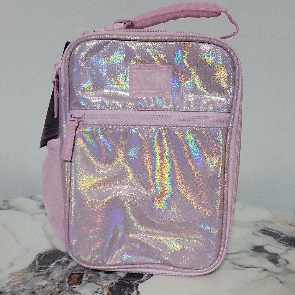 Pink Holographic Insulated Lunch Bag